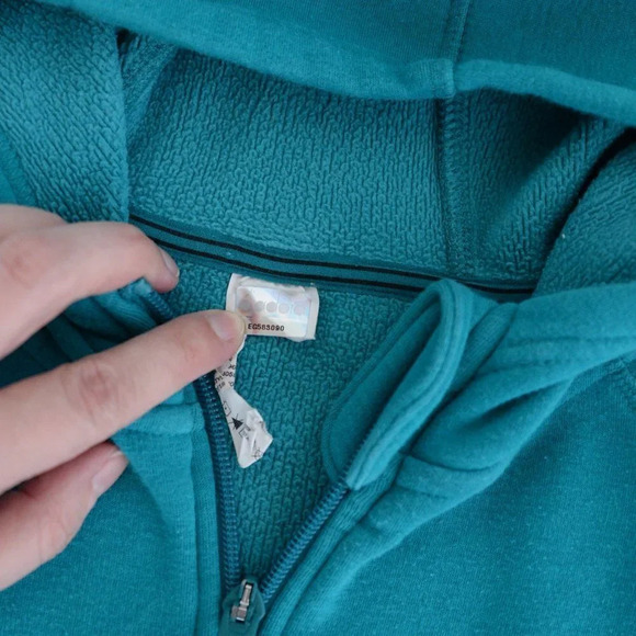 Diadora Teal Zip Up Hoodie Sweater Size Large - Picture 13 of 15